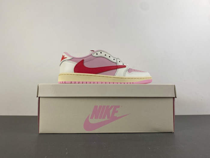 Travis Scott × AJ1 Low "Shy Pink" IQ7604-101
